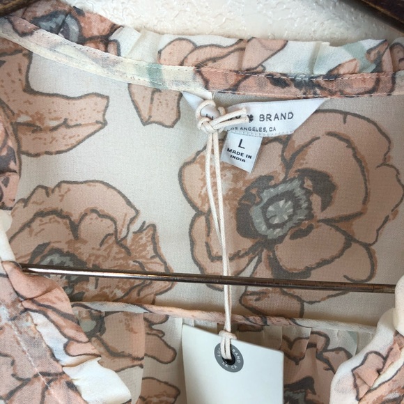 NWT Lucky Brand Pullover Sheer Creme Floral Top - Picture 4 of 8